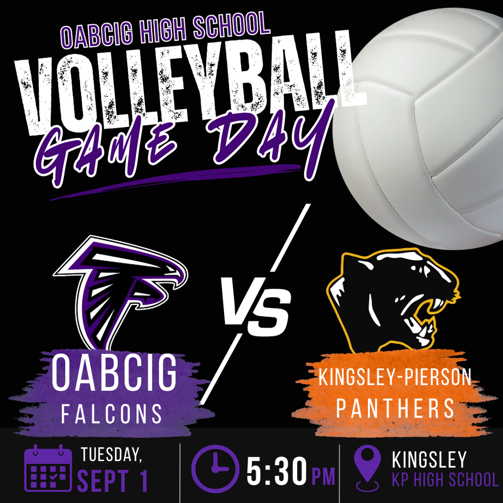 OABCIG High School Volleyball game vs Kingsley Pierson in Kingsley starting at 5:30 PM