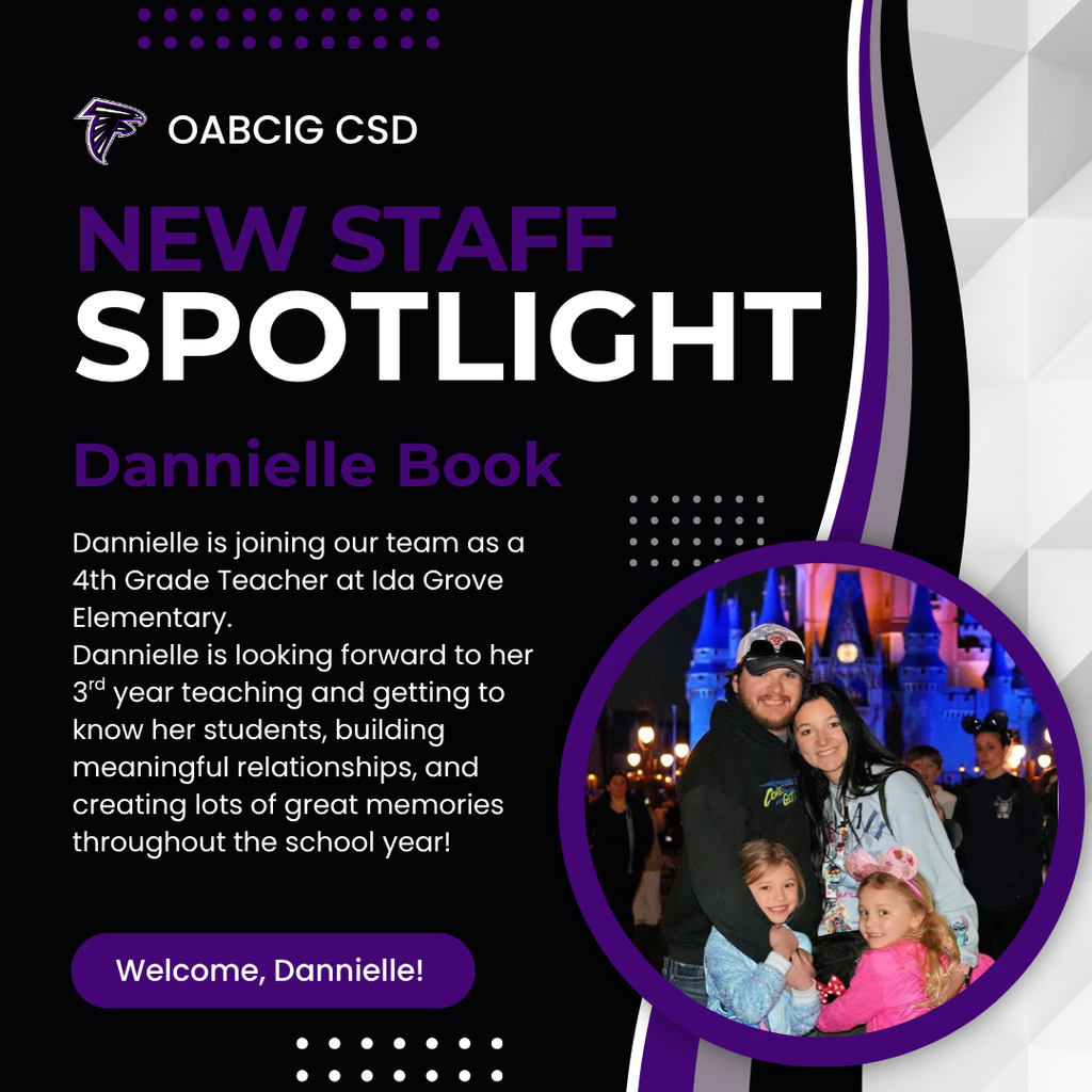 New Staff Spotlight - Dannielle Book, 4th Grade at Ida Grove Elementary