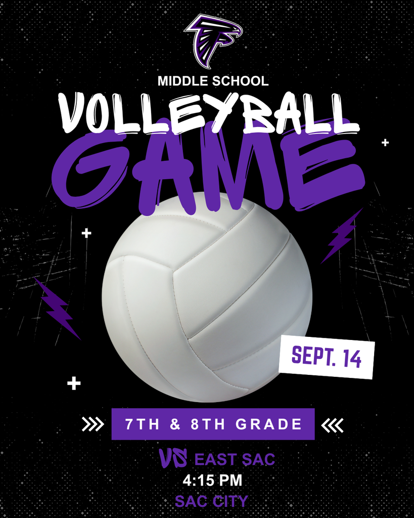 MS Volleyball game vs East Sac 9/14 at 4:15 pm in Sac City