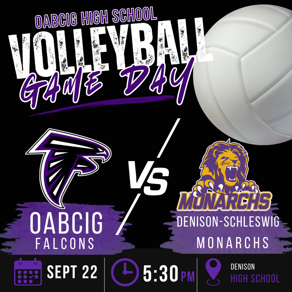 OABCIG High School Volleyball vs Denison-Schleswig 9/22 in Denison at 5:30 PM