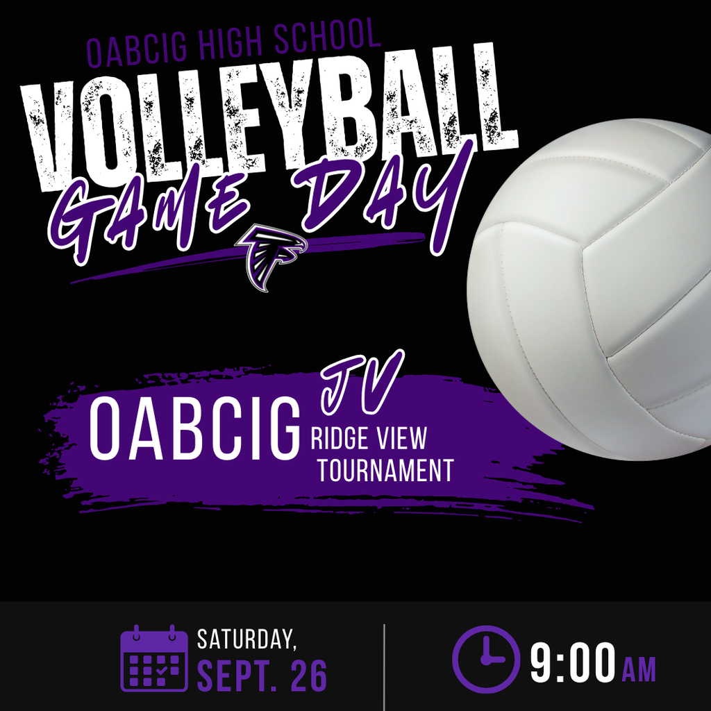 OABCIG JV Volleyball at Ridge View JV Tournament 9/26 at 9 AM in Holstein