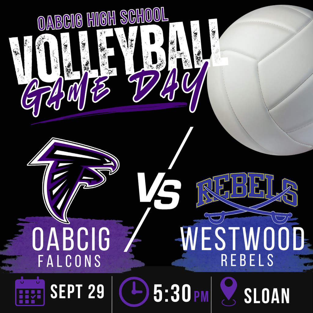 OABCIG Volleyball vs Westwood in Sloan at 5:30 PM 9/29
