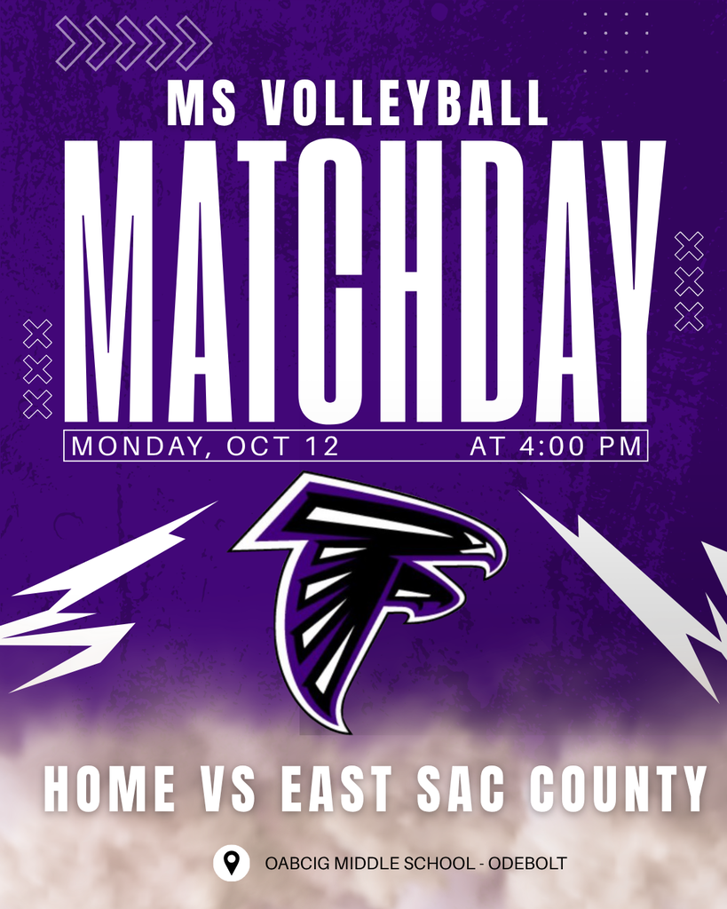 OABCIG Middle School Volleyball vs East Sac Co at 4 PM in Odebolt 10/12