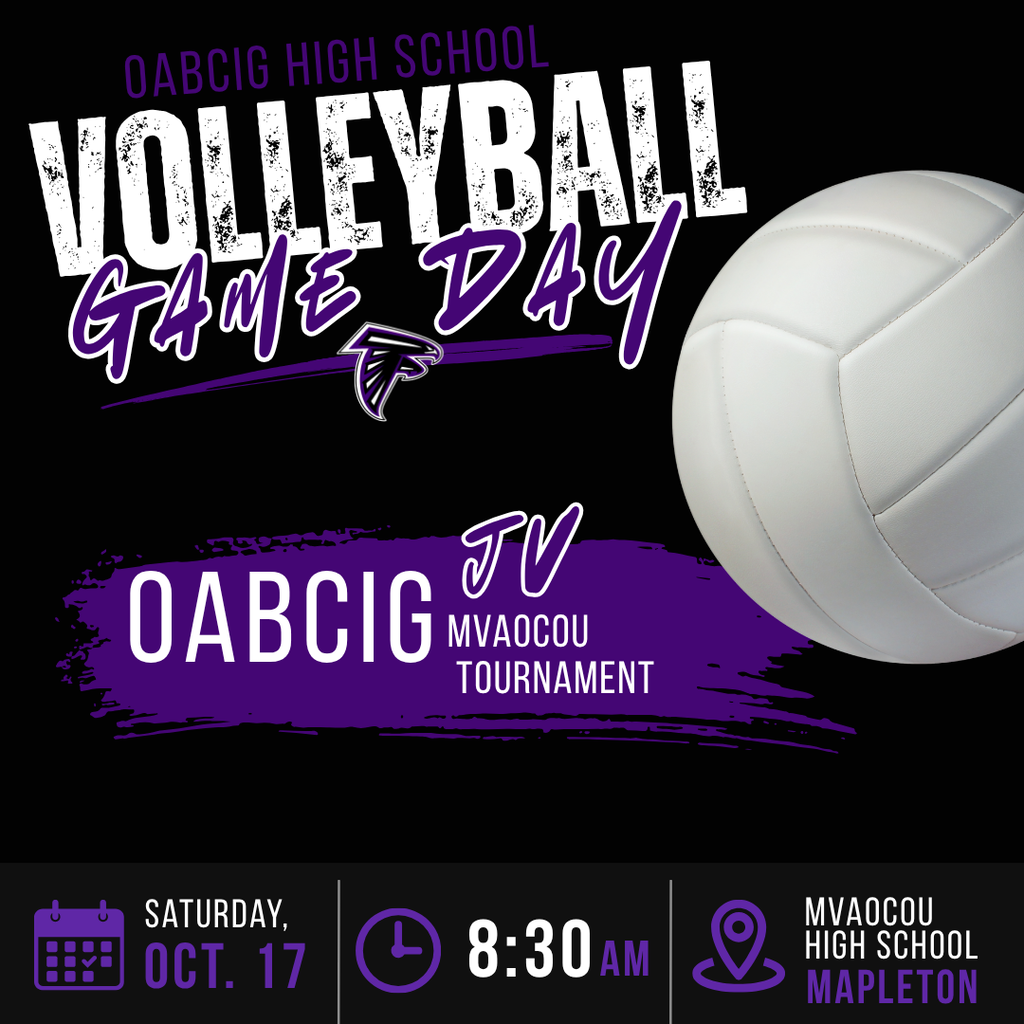 OABCIG JV Volleyball at MVAOCOU JV Tournament at 8:30 AM in Mapleton 10/17