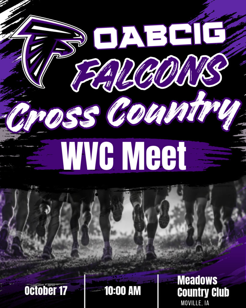 OABCIG MS & HS Cross Country at Western Valley Conference Meet 10/17 at 10 AM in Moville