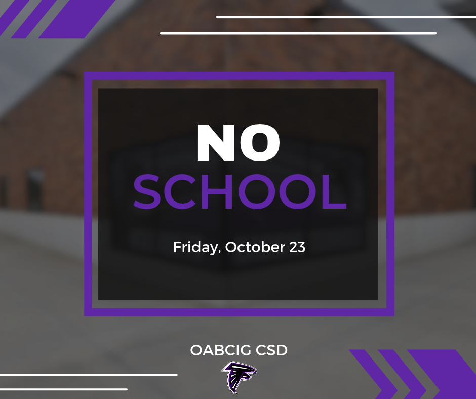 No school Friday, October 23