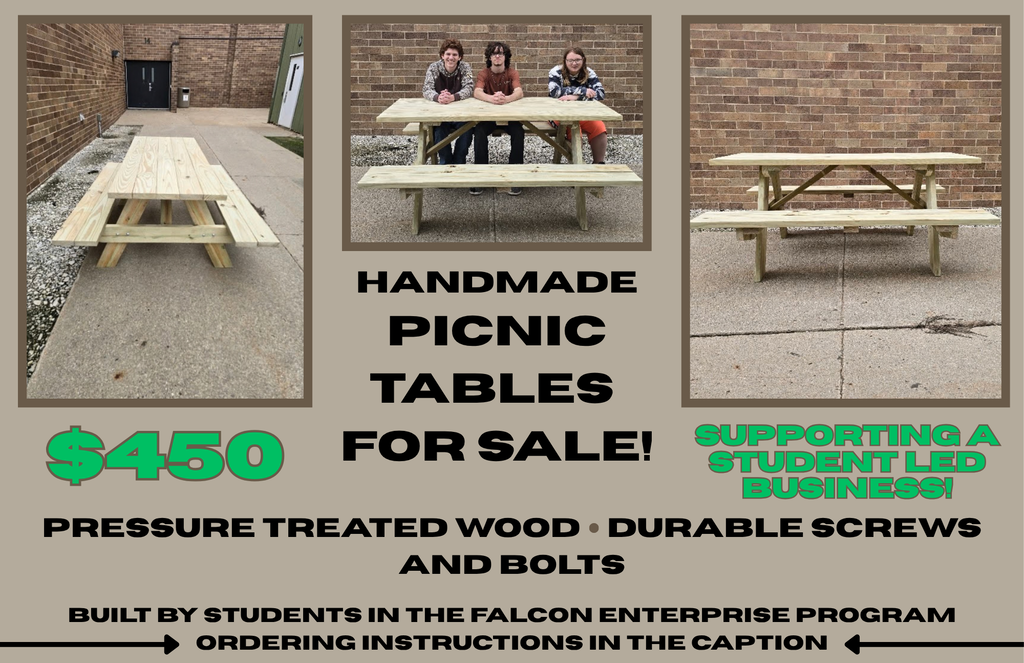 Falcon Enterprise Homemade Picnic Tables for sale!