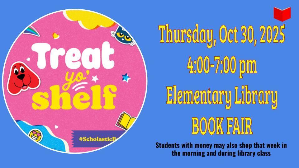 Oak Ridge R-VI Book fair, Thursday, Oct 30, 2025, 4-7 pmd
