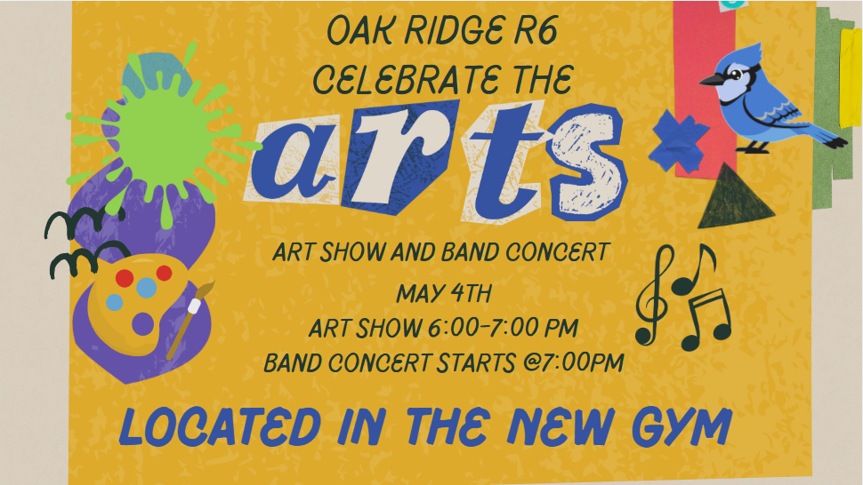 Art Show and Band Concert, Monday, May 4 , 2026; Start time: 6 pm