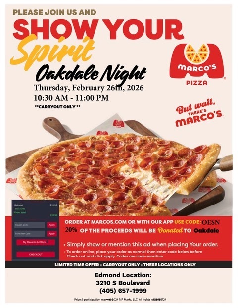 Marcos pizza today-spirit night