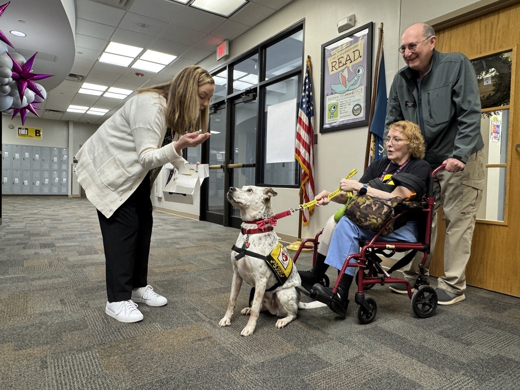Bobby, therapy dog, visits Oakdale