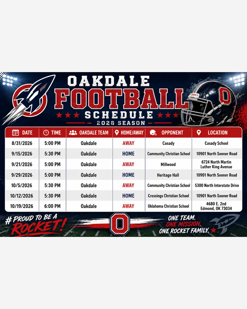 Fall Sports Schedules