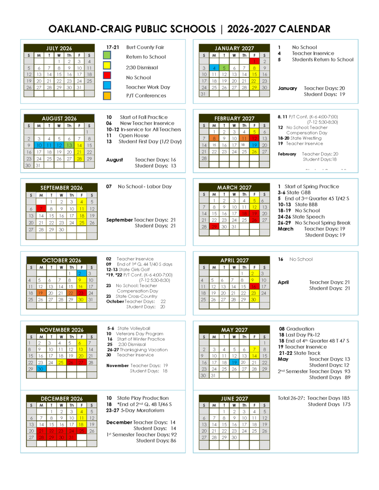 2026-2027 Calendar