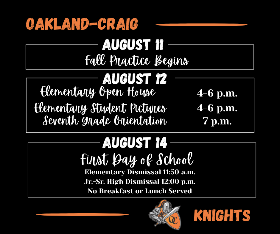 First Days Schedule