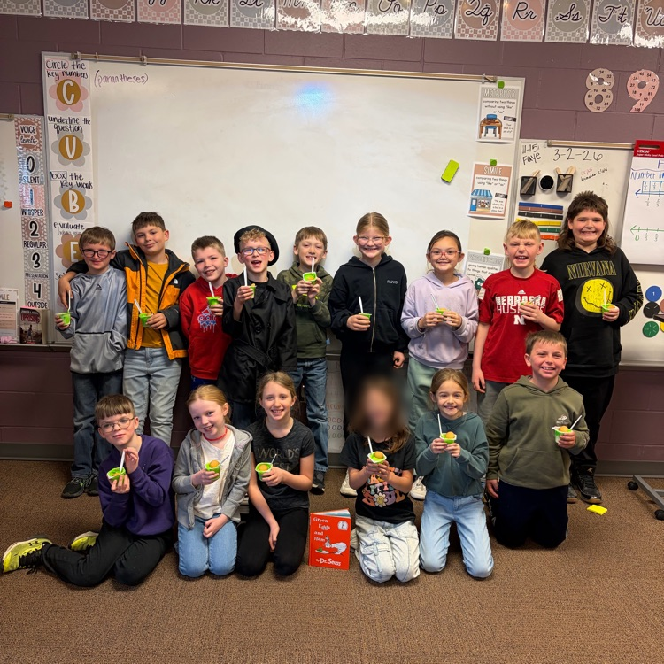 Third graders with their Green Eggs and Ham inspired snack