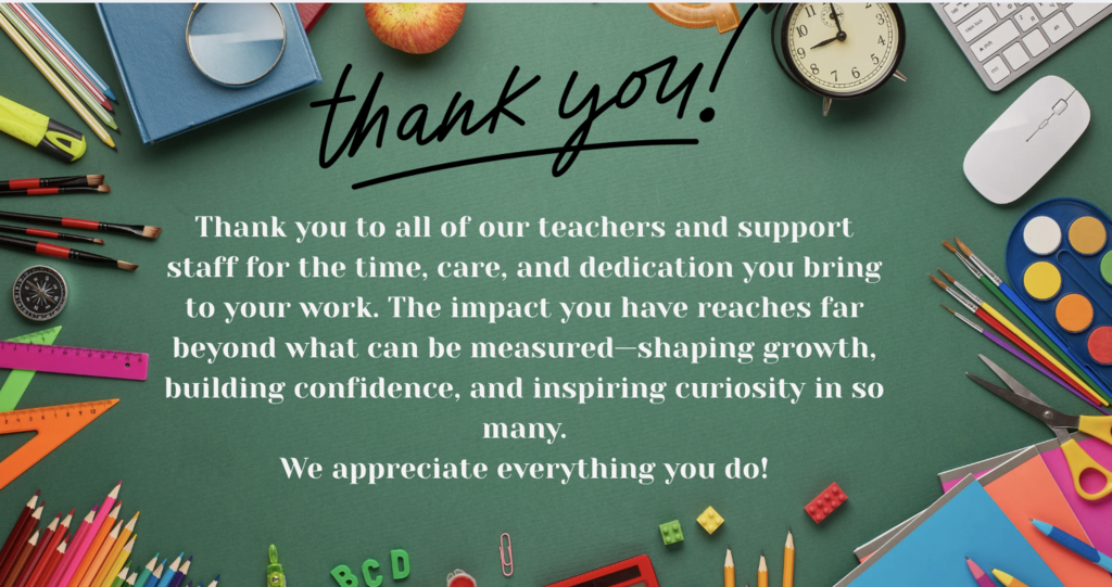 Thank you OC staff and teachers!