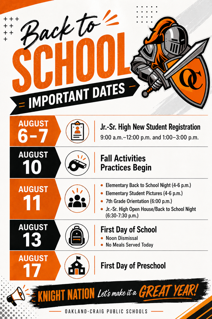 Back to School Important Dates 2026-2027