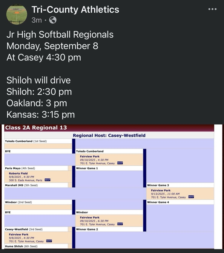 Jr High Softball Regionals