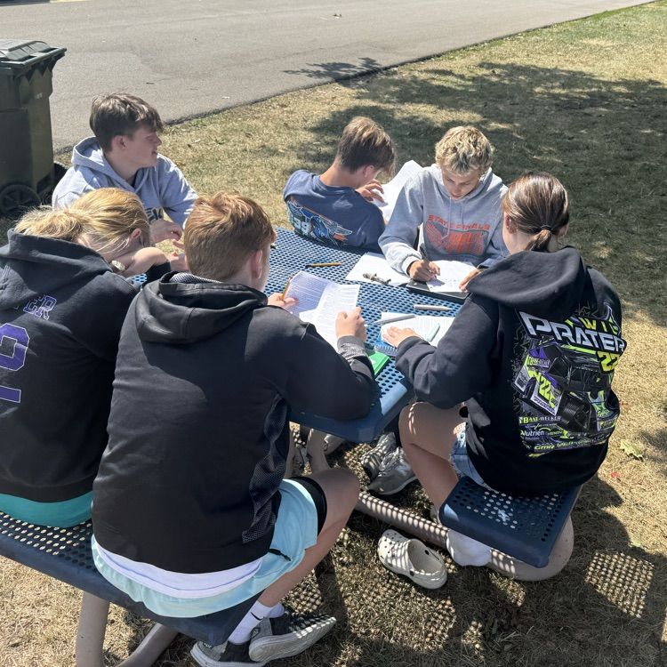 students reading