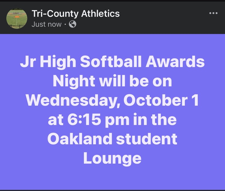 Jr High Softball Awards Night