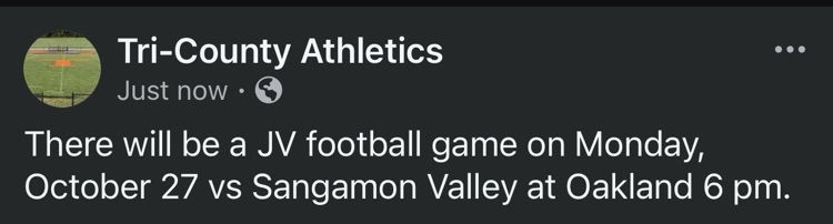 JV Football Game added on 10/27