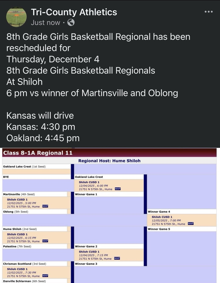8th Grade Girls Basketball Regional Date Change