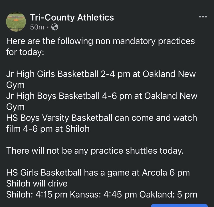 Non mandatory practices and game for today