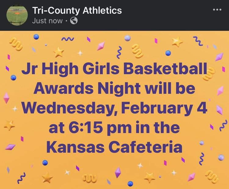 Tri-County Jr High Girls Basketball Awards Night 