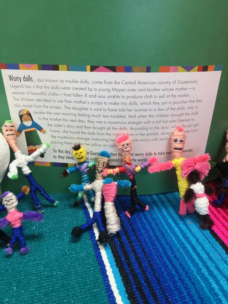 Guatemalan Worry Doll Legend with newly created worry dolls! 