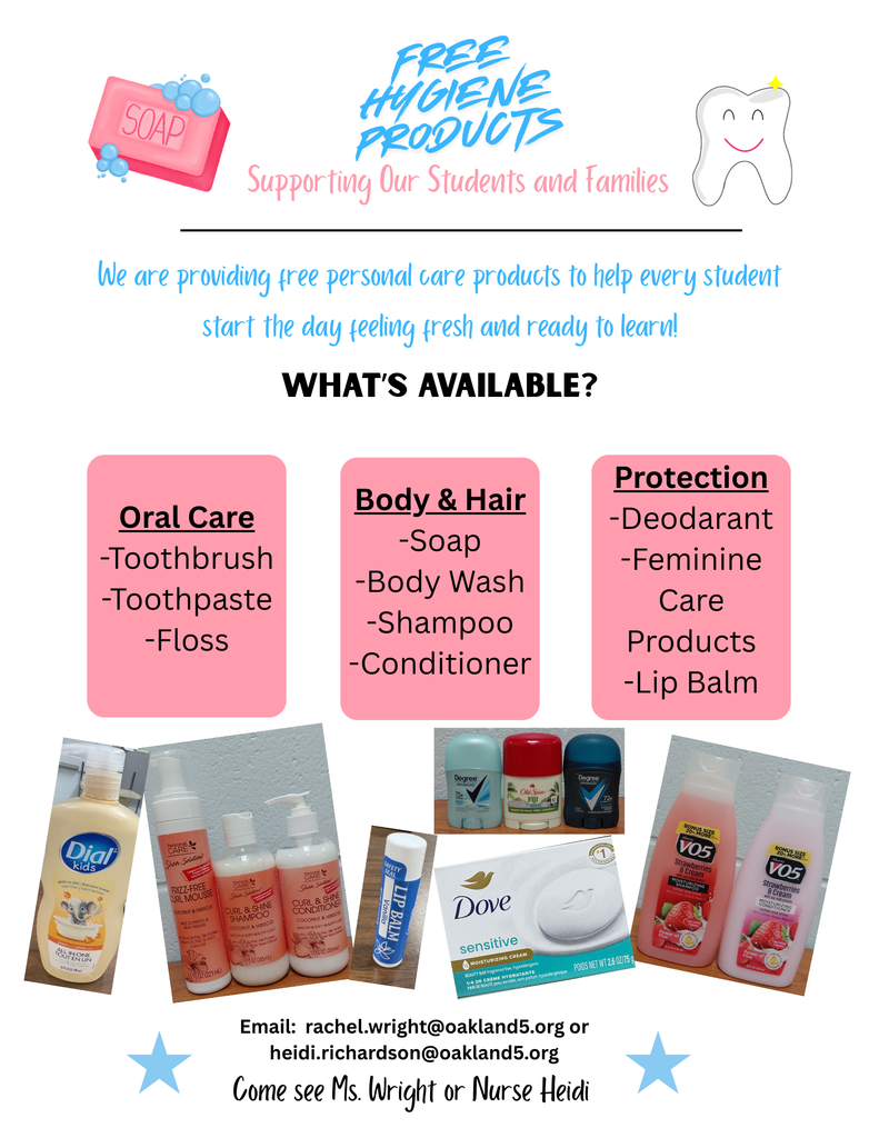 Free hygiene products!