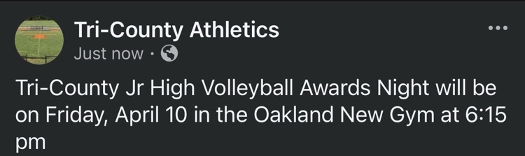 Jr High Volleyball Awards Night