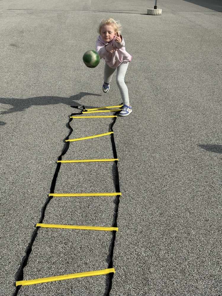 sprinting through the agility ladder 