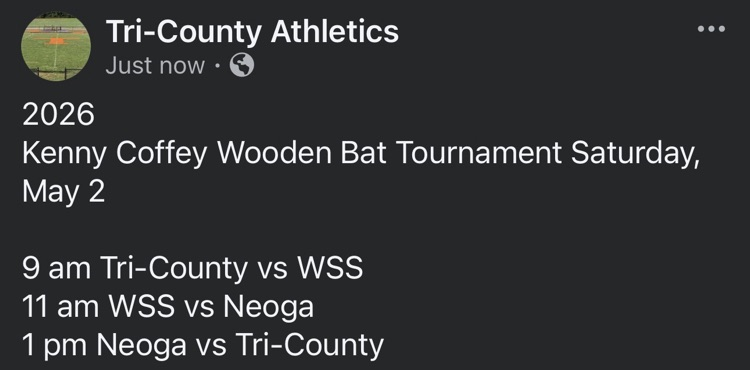 2026 Kenny Coffey Wooden Bat Tournament