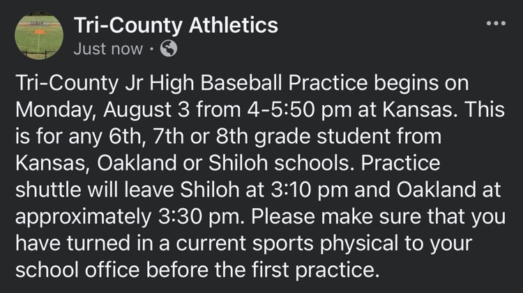 Jr High Baseball Practice