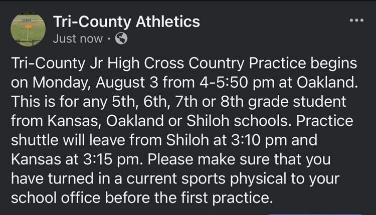 Jr High Cross Country Practice