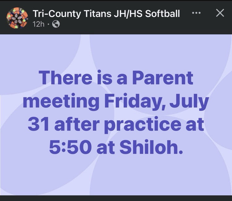 Jr High Softball Parent/Player Meeting 
