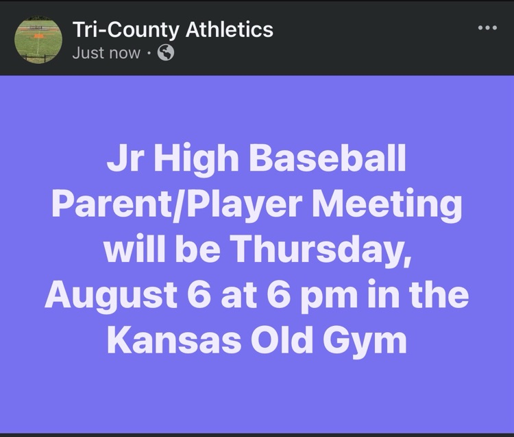 Jr High Baseball Parent/Player Meeting