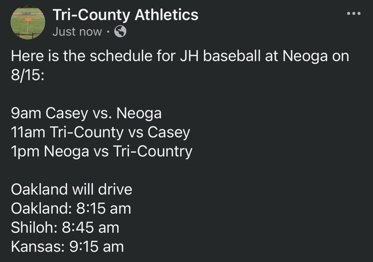 8/15 Jr High Baseball at Neoga
