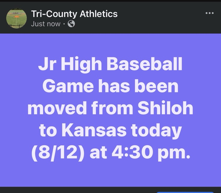 jr high baseball game moved 