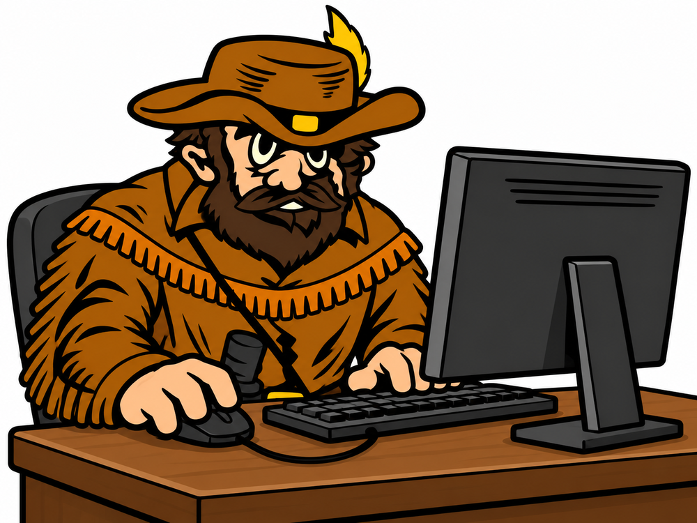 A picture of Plainsman Pete using the online enrollment feature.