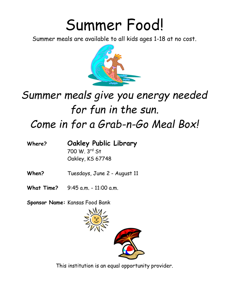 Oakley Public Library Summer Food!