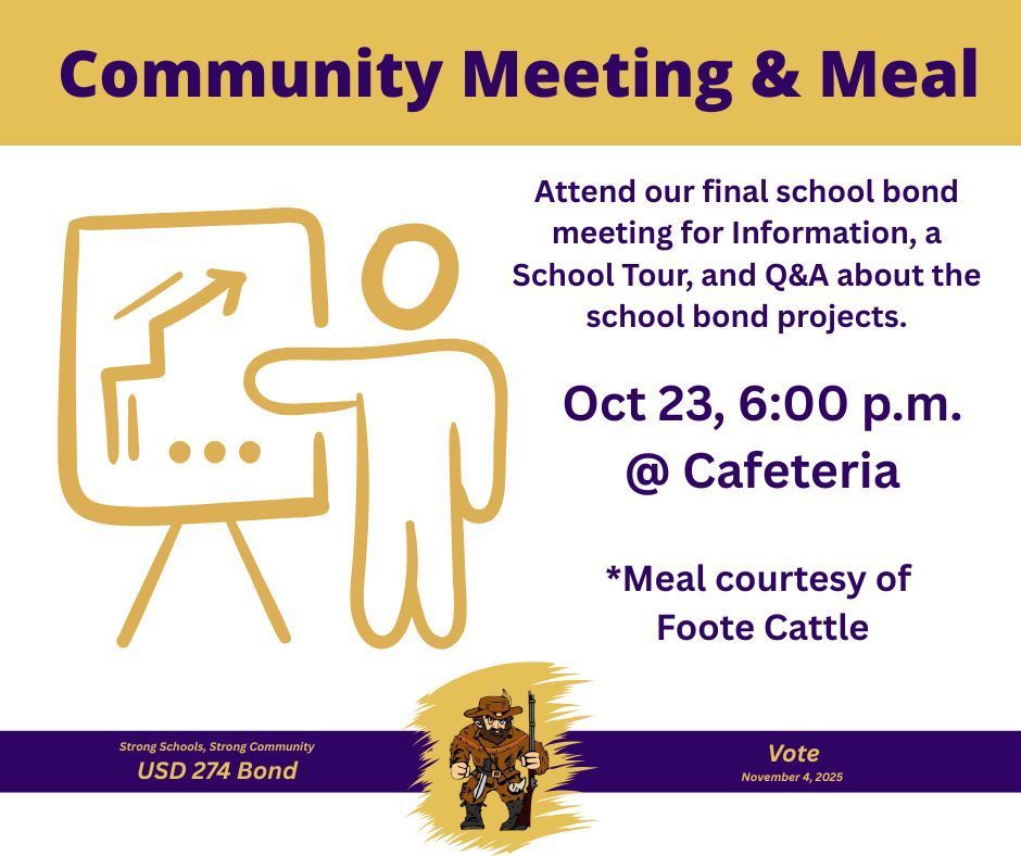 Attend our final school bond meeting for information, a school tour, and Q&A about the school bond projects.