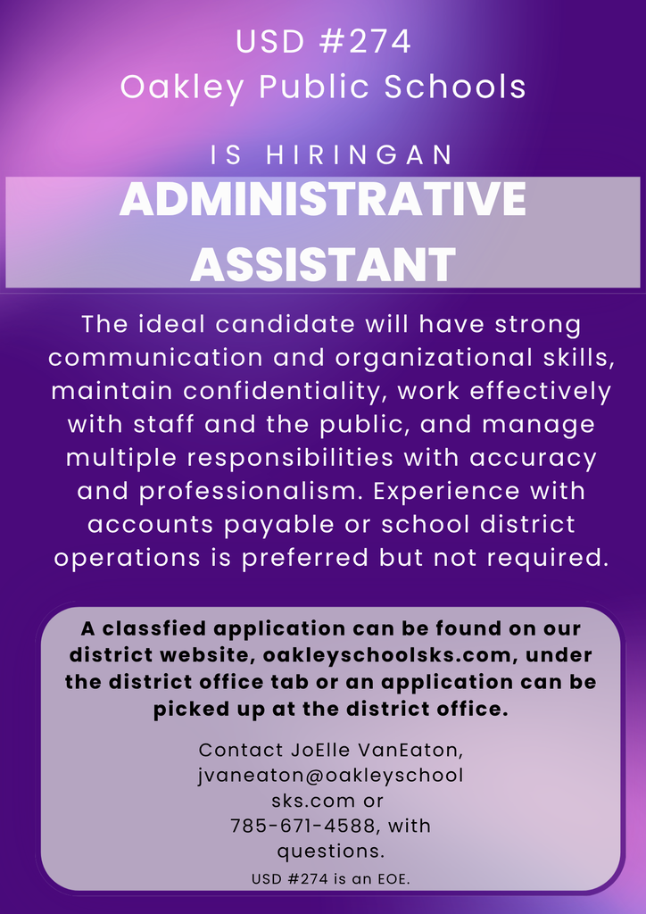 Help Wanted Ad for Administrative Assistant