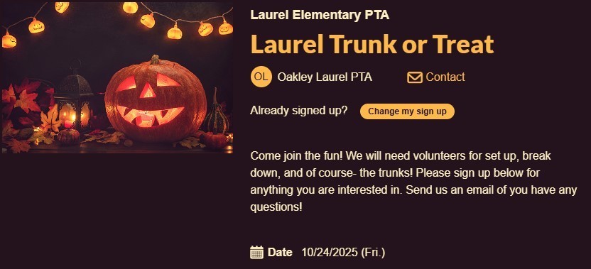 Trunk or Treat Signup
