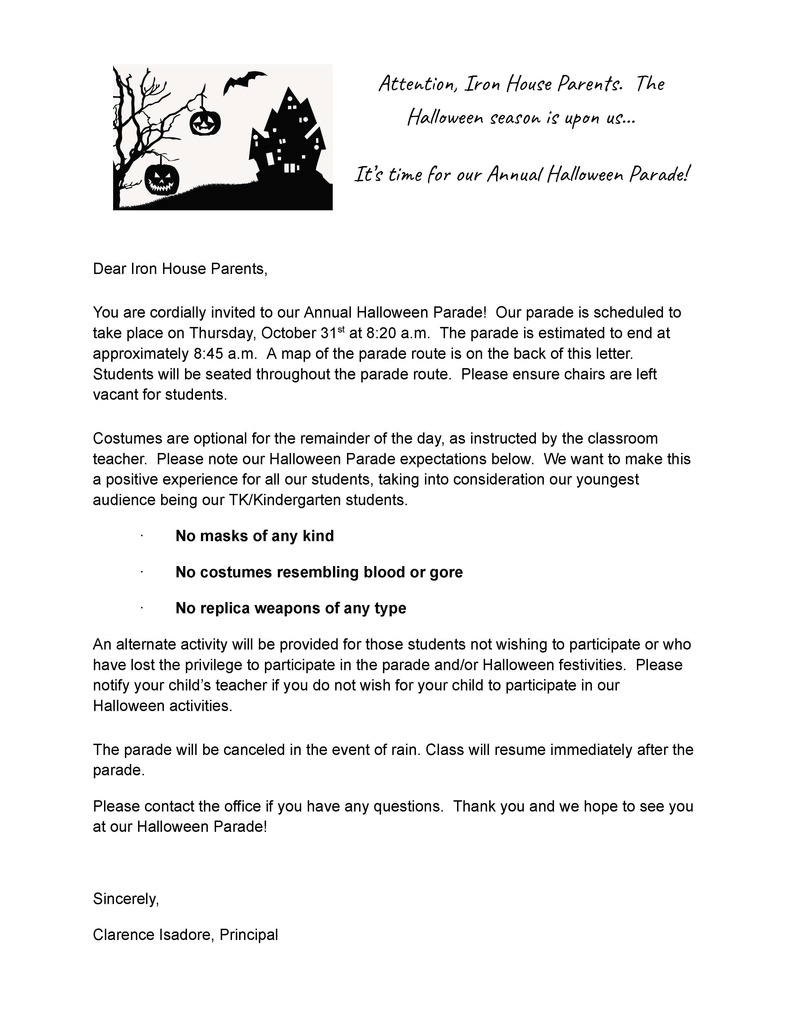 Letter from Principal