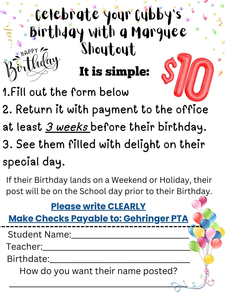 birthday marquee