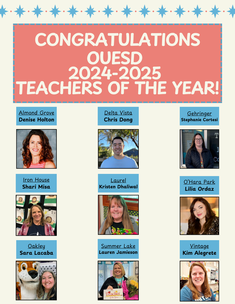 congratulations ouesd 2024-2025 teachers of the year!