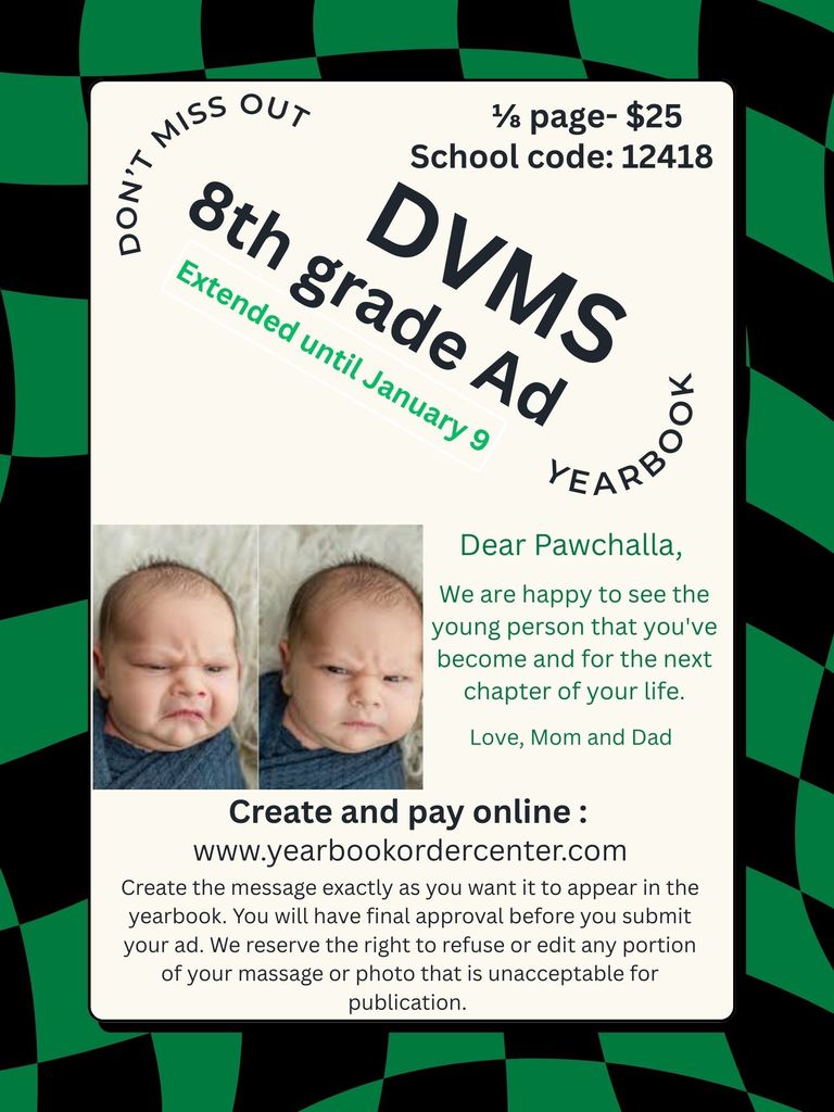 8th Grade Yearbook Ad