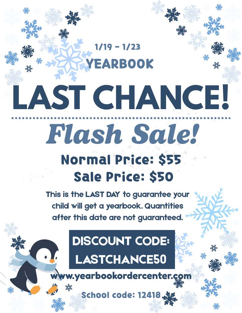 Last chance for Yearbook