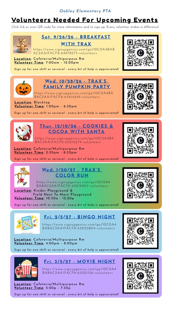 PTA volunteer sign-ups